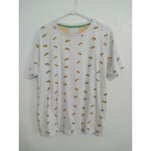 Denim & Flower Ricky Singh Mens Size L White Taco Design Tshirt